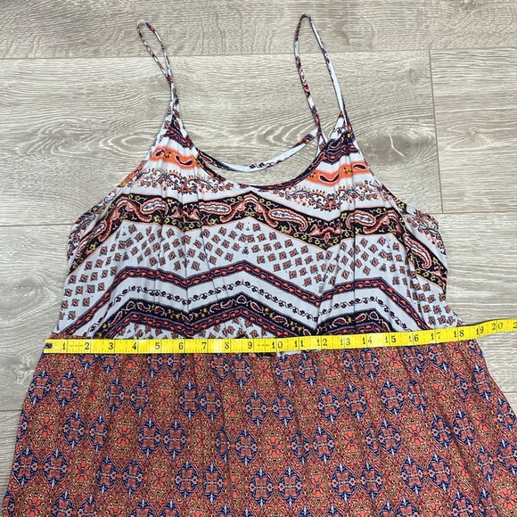 Mossimo Supply Co Boho Spaghetti Strap Paisley Floral Crochet Trim Dress XL - Picture 10 of 16